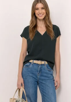 Shirt met structuurmix en tape