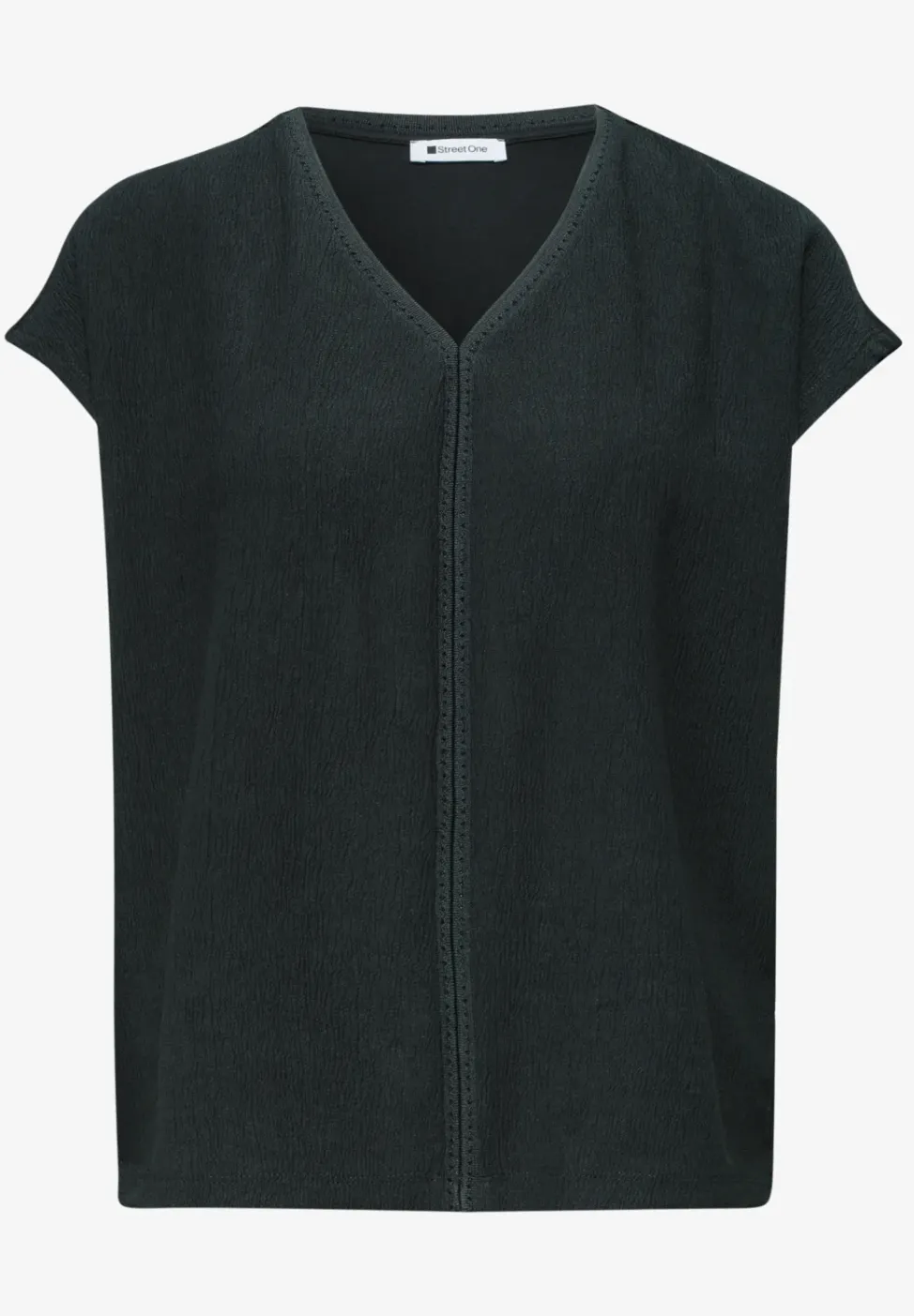 Shirt met structuurmix en tape
