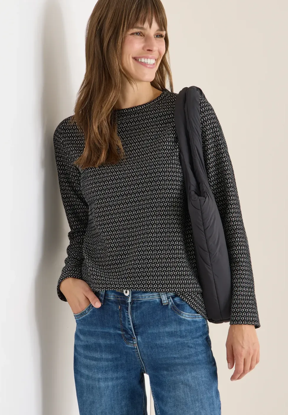 Shirt met structuur, tweekleurig
