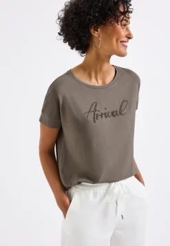 Shirt met tekstborduring