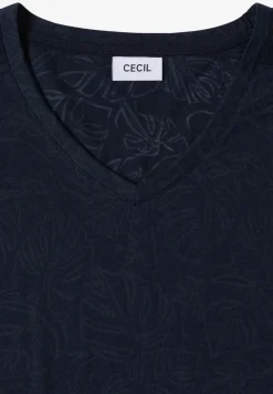 Shirt met ton-sur-ton burn-outpatroon