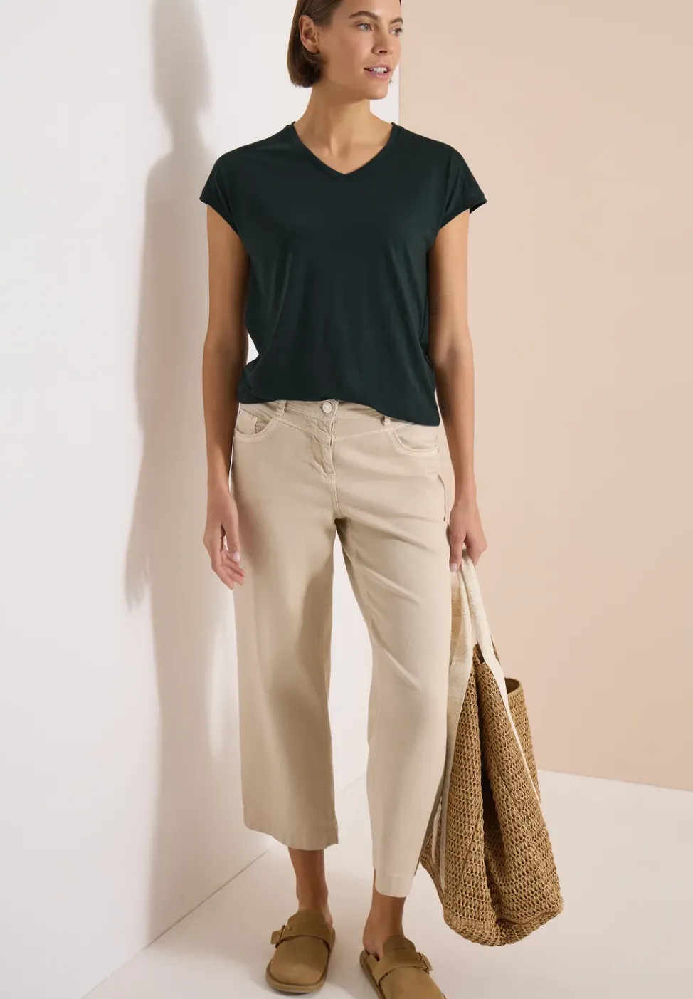Shirt met ton-sur-ton burn-outpatroon