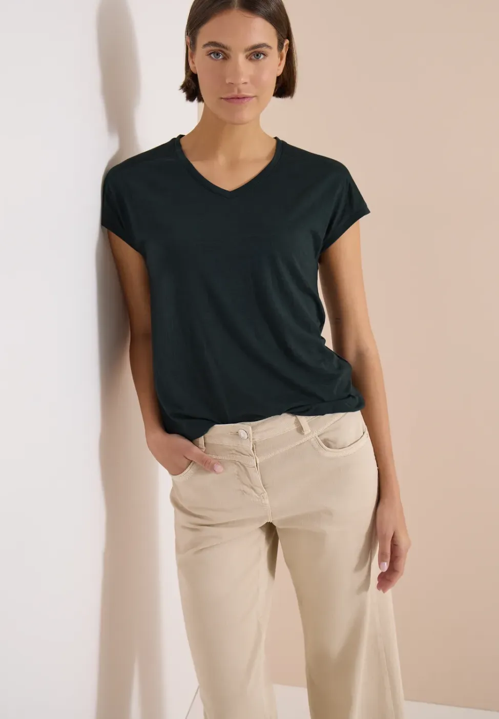 Shirt met ton-sur-ton burn-outpatroon