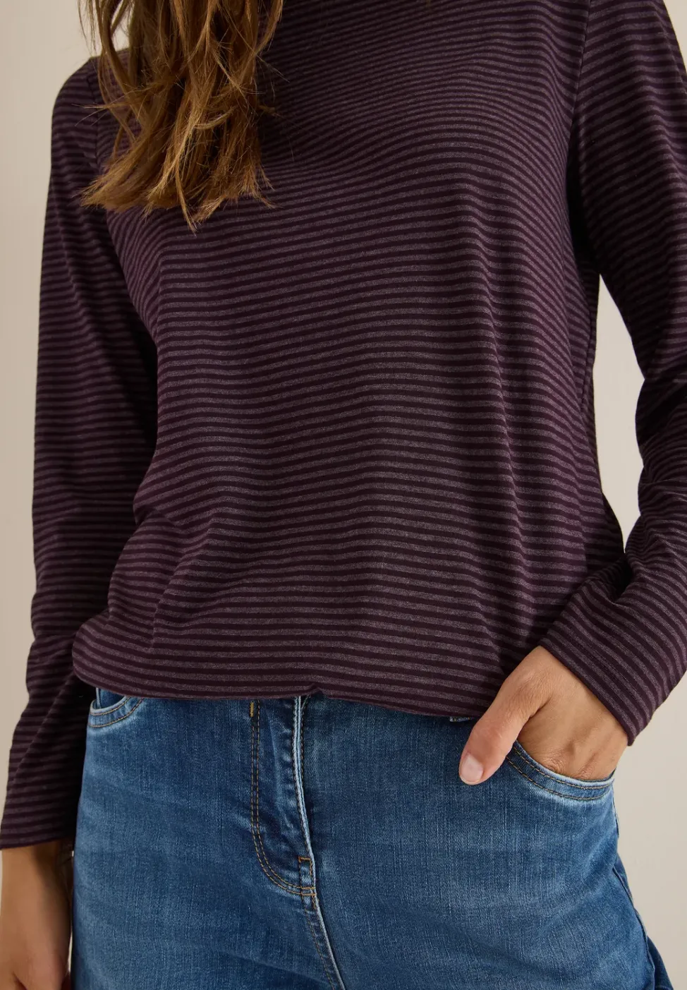 Shirt met ton-sur-ton strepen