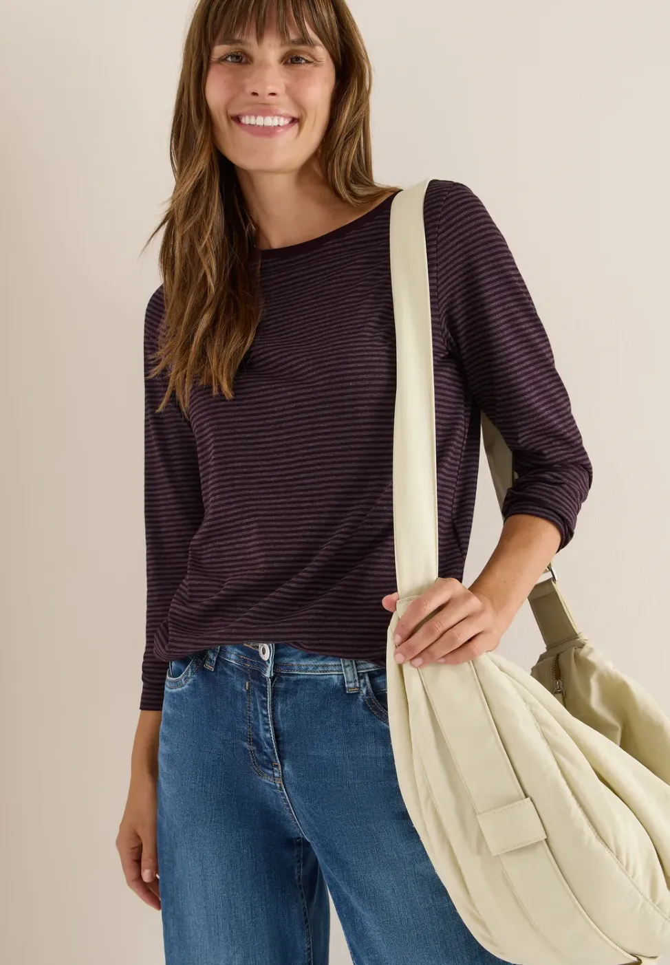 Shirt met ton-sur-ton strepen
