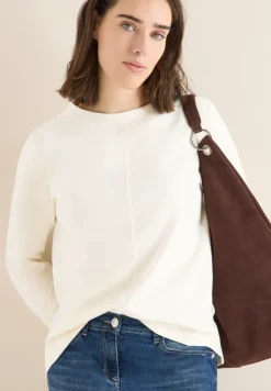 Shirt met trechtervormige hals in effen kleur