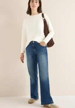 Shirt met trechtervormige hals in effen kleur