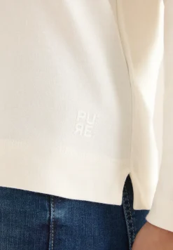 Shirt met trechtervormige hals in effen kleur