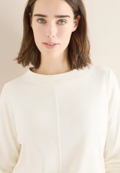 Shirt met trechtervormige hals in effen kleur