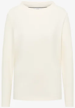 Shirt met trechtervormige hals in effen kleur