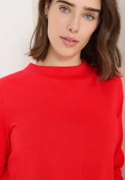 Shirt met trechtervormige hals in effen kleur
