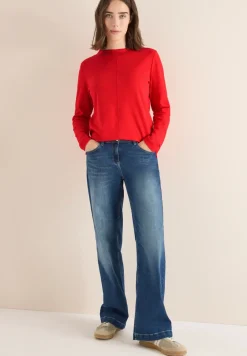 Shirt met trechtervormige hals in effen kleur