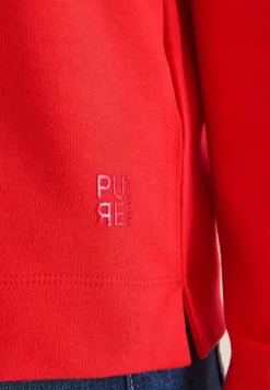 Shirt met trechtervormige hals in effen kleur
