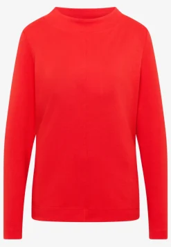 Shirt met trechtervormige hals in effen kleur