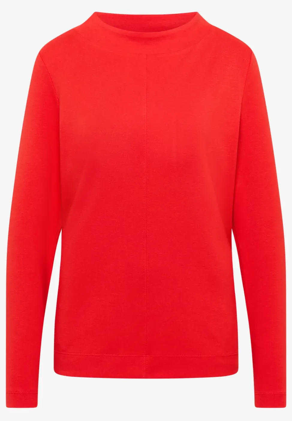 Shirt met trechtervormige hals in effen kleur