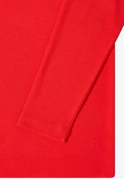 Shirt met trechtervormige hals in effen kleur
