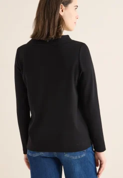 Shirt met trechtervormige hals in effen kleur