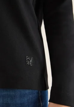 Shirt met trechtervormige hals in effen kleur