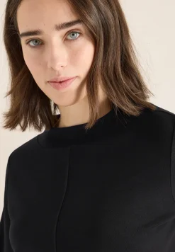 Shirt met trechtervormige hals in effen kleur