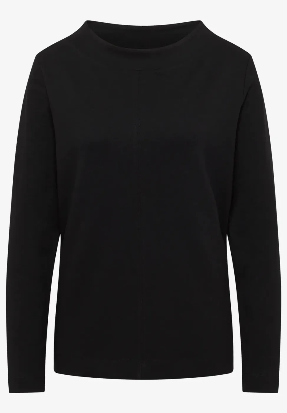 Shirt met trechtervormige hals in effen kleur