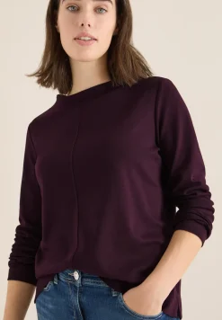 Shirt met trechtervormige hals in effen kleur