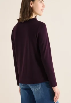 Shirt met trechtervormige hals in effen kleur