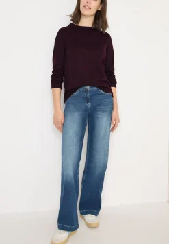 Shirt met trechtervormige hals in effen kleur