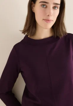 Shirt met trechtervormige hals in effen kleur