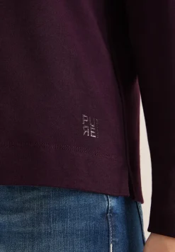 Shirt met trechtervormige hals in effen kleur