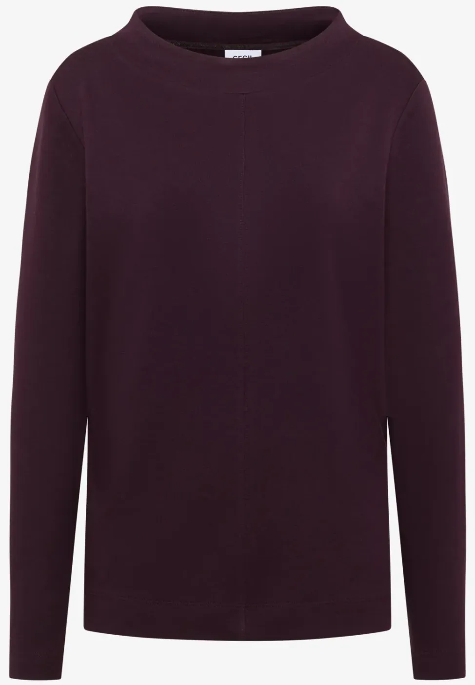 Shirt met trechtervormige hals in effen kleur