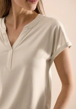 Shirt met tuniek en split aan de hals
