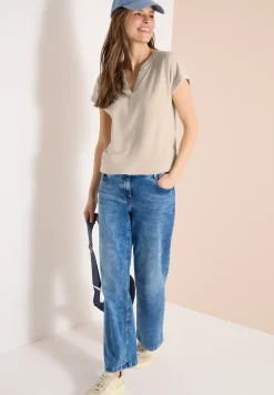 Shirt met tuniek en split aan de hals