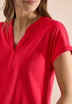 Shirt met tuniek en split aan de hals