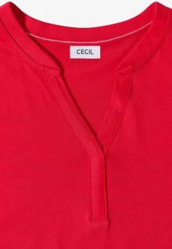 Shirt met tuniek en split aan de hals