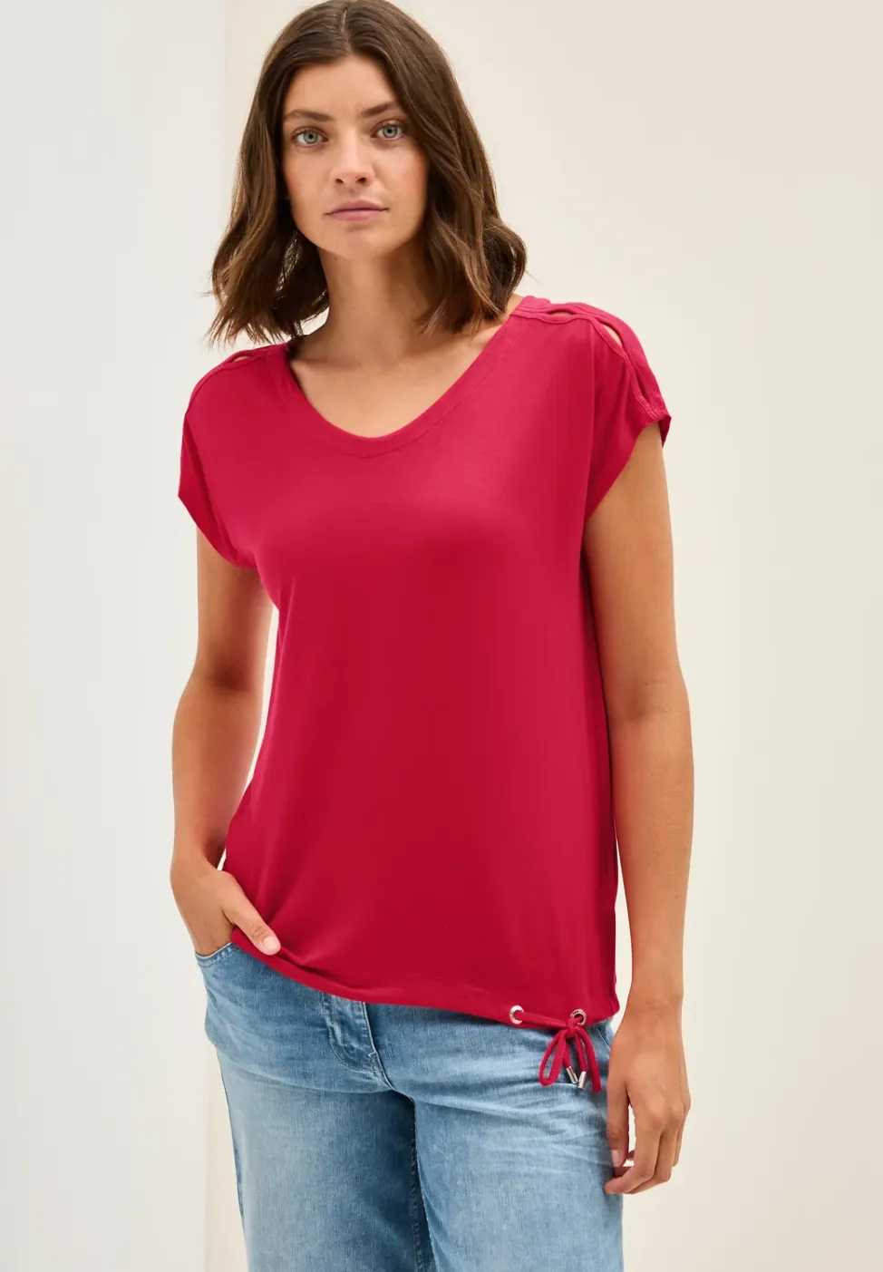 Shirt met uitgesneden details