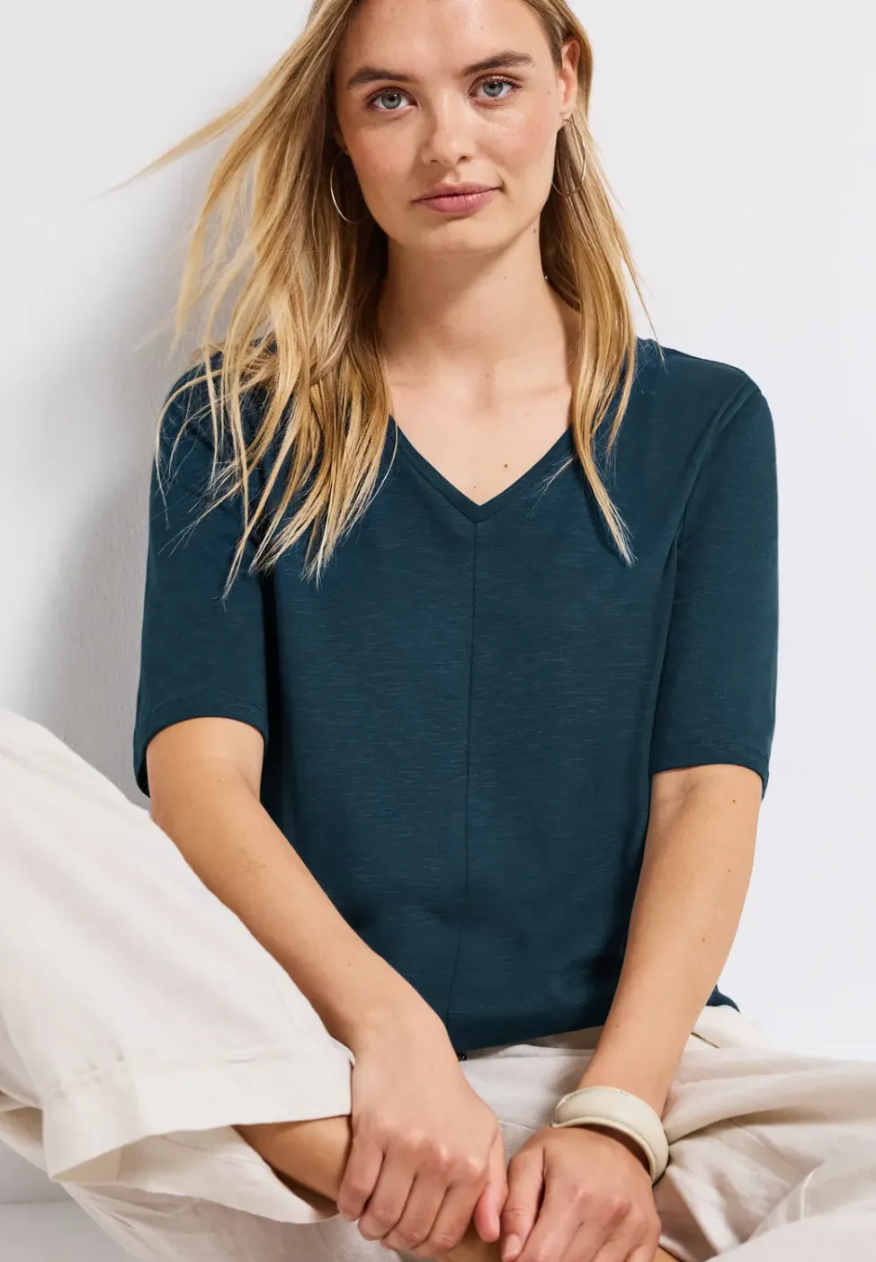 Shirt met V-hals