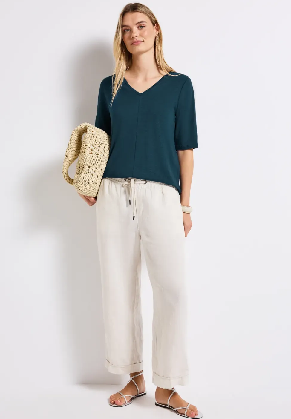 Shirt met V-hals
