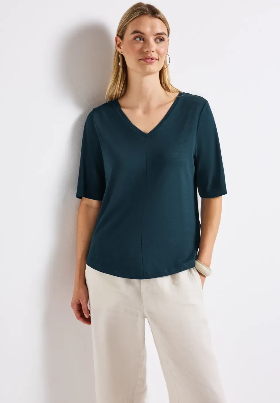 Shirt met V-hals