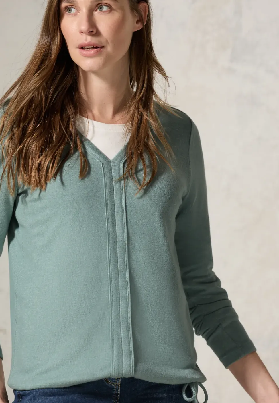 Shirt met V-hals