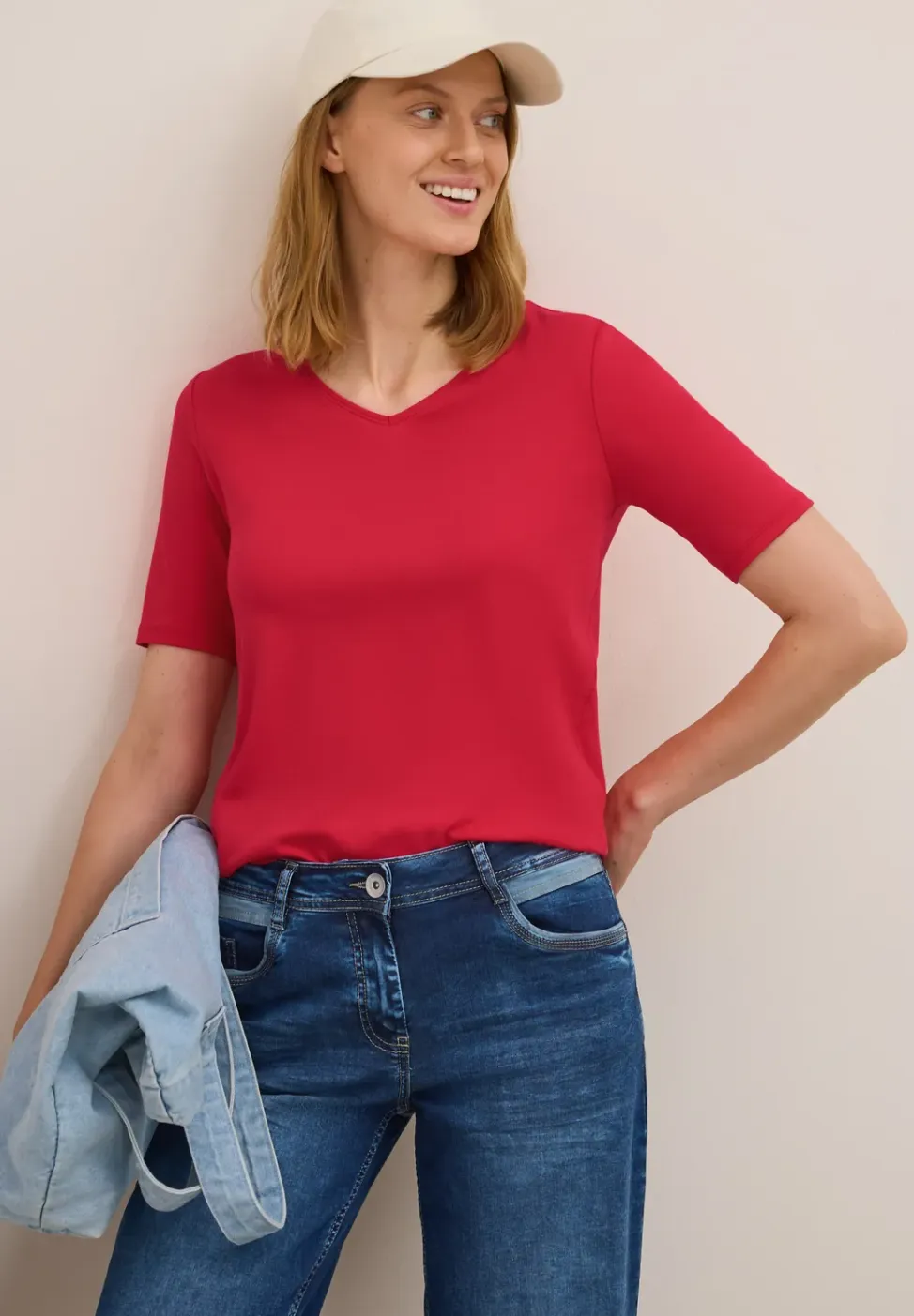 Shirt met V-hals