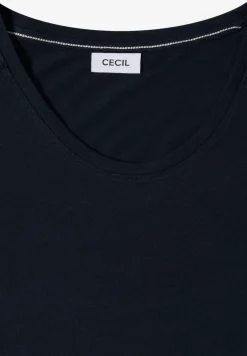 Shirt met V-hals en kanten detail
