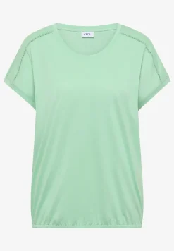 Shirt met V-hals en kanten detail