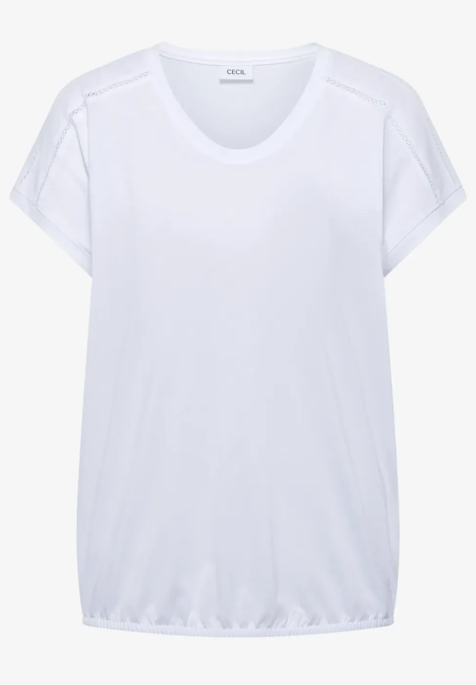 Shirt met V-hals en kanten detail