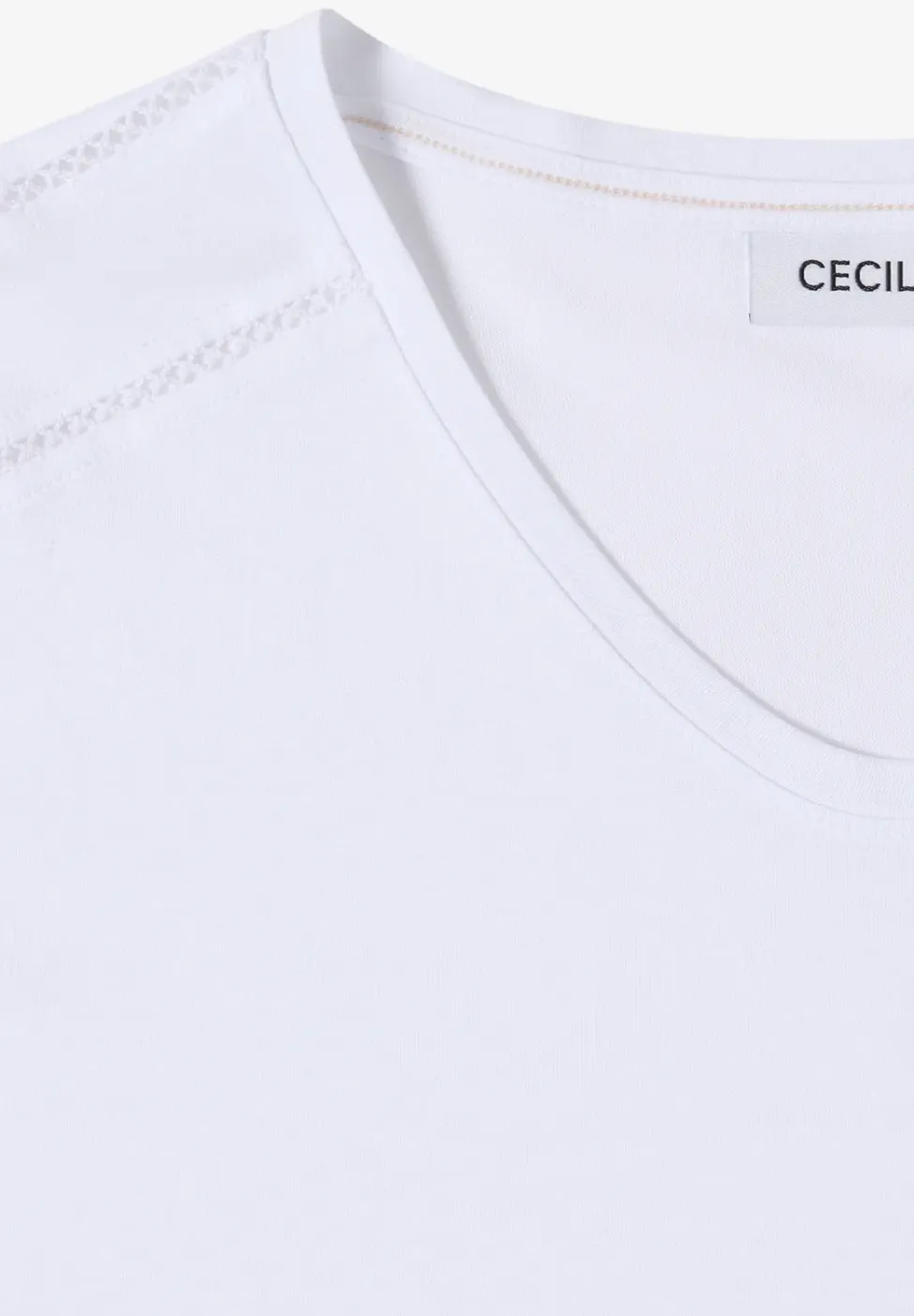 Shirt met V-hals en kanten detail