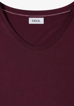 Shirt met V-hals en kanten detail