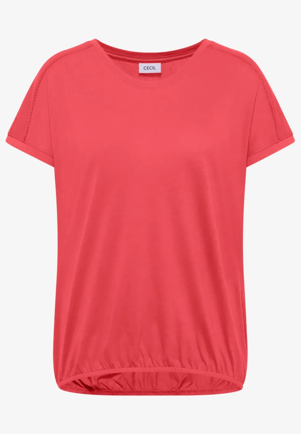 Shirt met V-hals en kanten detail