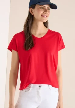 Shirt met V-hals en kanten detail
