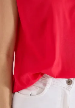Shirt met V-hals en kanten detail