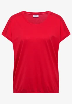 Shirt met V-hals en kanten detail