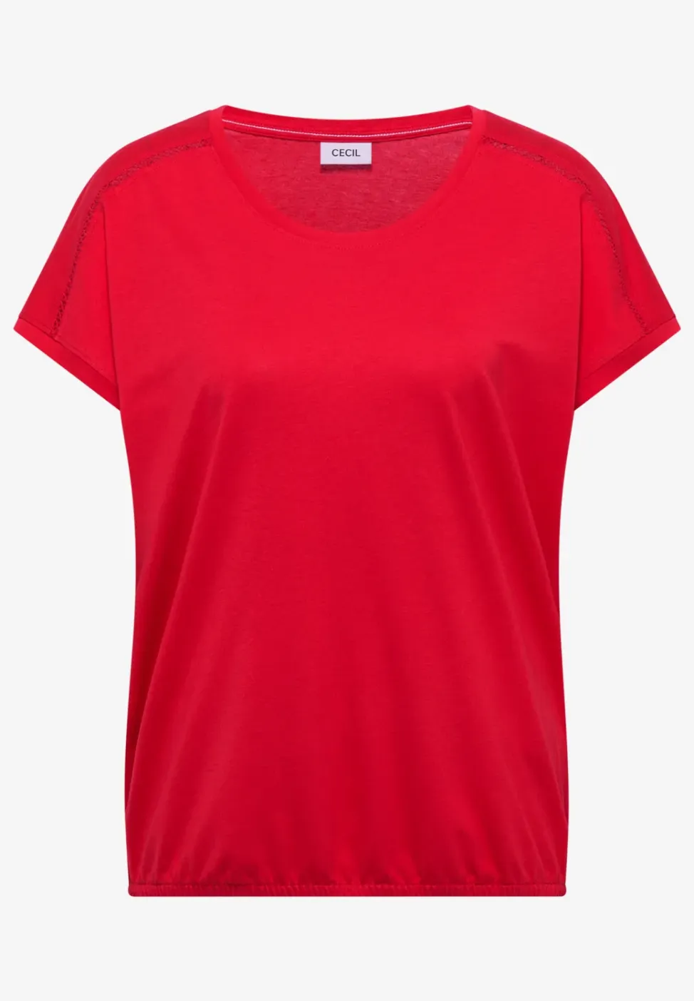 Shirt met V-hals en kanten detail